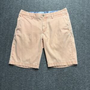 Tommy Bahama Chino Shorts Mens 32 Orange/Peach Tencel Cotton Walking Casual Golf